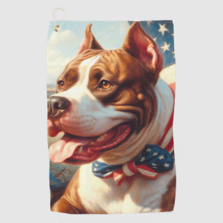Amerikaans Pit Bull Terrier schilderij Golfhanddoek