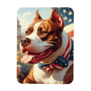 Amerikaans Pit Bull Terrier schilderij Magneet