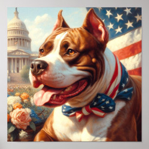  Amerikaans Pit Bull Terrier schilderij Poster