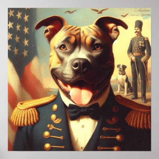  Amerikaans Pit Bull Terrier schilderij Poster (Voorkant)