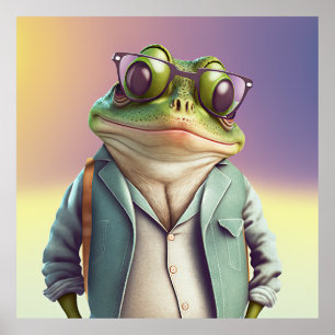 Amerikaans Poster Bullfrog Hipster