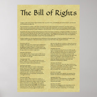 Amerikaans Poster van de Bill of Rights