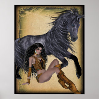 Amerikaans Poster van prinses en paarden