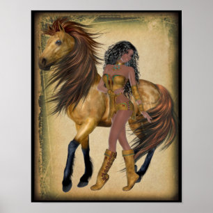 Amerikaans Poster van prinses en paarden