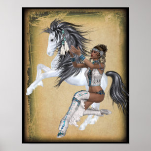 Amerikaans Poster van prinses en paarden