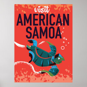 Amerikaans poster voor reizen door Samoa Vintage