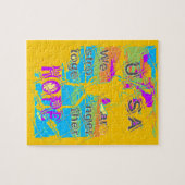 Amerikaans prachtig vormgegeven tekstontwerp legpuzzel (Horizontaal)