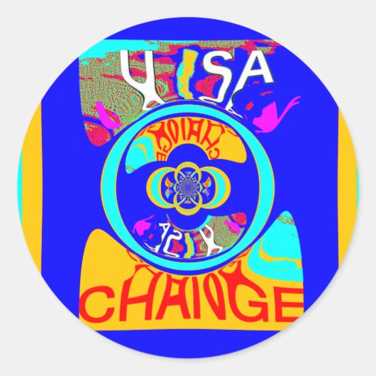 Amerikaans prachtig vormgegeven tekstontwerp ronde sticker (Voorkant)