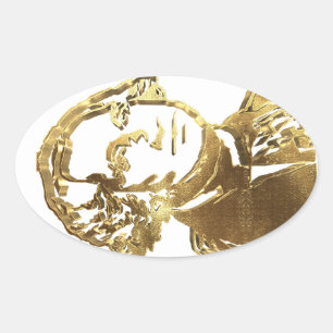 Amerikaans President George Washington Portrait Go Ovale Sticker