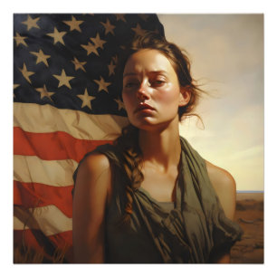 Amerikaans realisme meisje foto afdruk