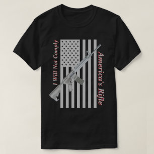 Amerikaans riffle Vlag I zal niet donker zijn T-shirt