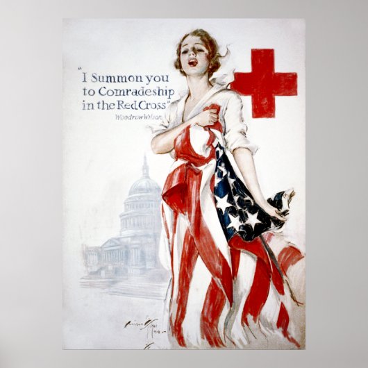 Amerikaans Rode Kruis  Poster uit de Eerste Wereld (Voorkant)