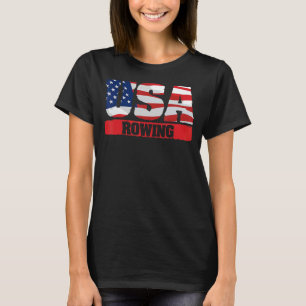 Amerikaans Roeiteam Sport Patriottische Roeier T-shirt