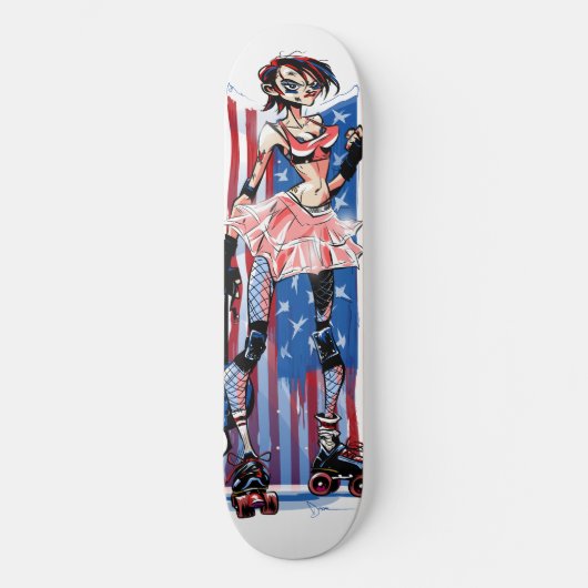 Amerikaans Rollermeisje Skateboard (Voorkant)