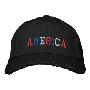 Amerikaans Rood Blauw Wit Geborduurde Pet