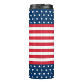 Amerikaans Rood Wit Blauw Aangepaste Monogram Eers Thermosbeker (Achterkant)