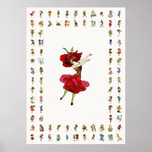 Amerikaans Roos van schoonheid, Whimsical Flowers Poster
