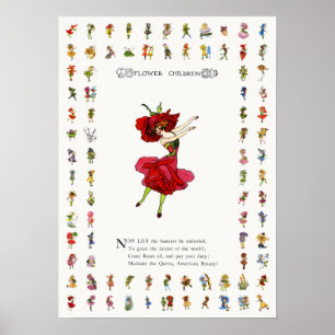Amerikaans Roos van schoonheid, Whimsical Flowers Poster