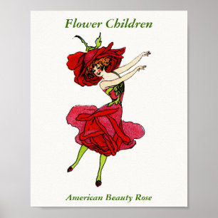 Amerikaans Roos van schoonheid, Whimsical Flowers Poster