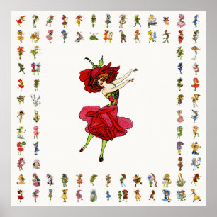 Amerikaans Roos van schoonheid, Whimsical Flowers Poster