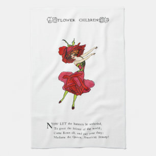 Amerikaans Roos van schoonheid, Whimsical Flowers Theedoek