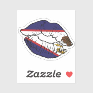 Amerikaans Samoa Amerikaans Samoaans Lippenstift L Sticker