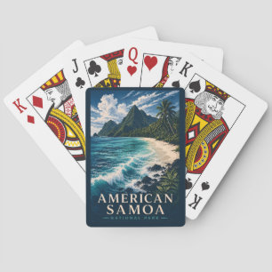 Amerikaans Samoa Nationaal Park Modern Houtsnede Pokerkaarten