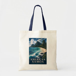 Amerikaans Samoa Nationaal Park Modern Houtsnede Tote Bag