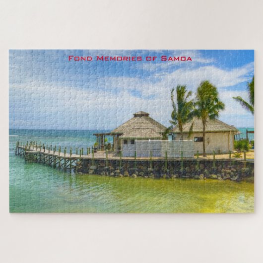 Amerikaans Samoa strandtafereel. Legpuzzel (Horizontaal)