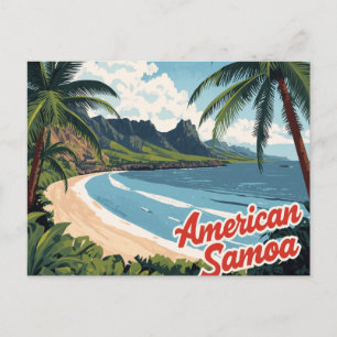 Amerikaans Samoa Tropisch Strand Kunst Briefkaart
