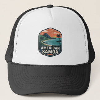 Amerikaans Samoa Tropische Vintage Reis Badge Trucker Pet