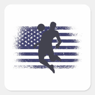 Amerikaans Shirt Amerikaanse vlag Vierkante Sticker