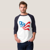 Amerikaans Shirt met lange vlag (Voorkant volledig)
