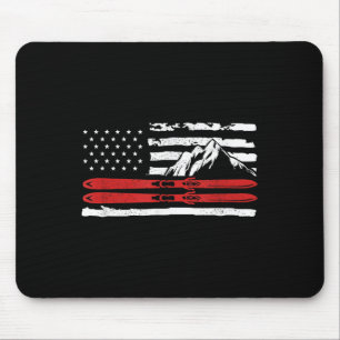 Amerikaans ski-cadeau voor een skiër muismat