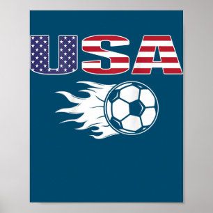 Amerikaans Soccer Fans Jersey USA Flag Football Poster