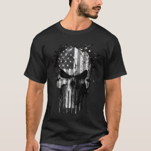 Amerikaans Spartan Reaper over de Amerikaanse vlag T-shirt
