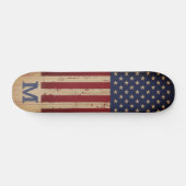 Amerikaans speciaal monogram voor de vlag Rustic Skateboard (Horizontaal)
