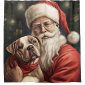 Amerikaans Staffordshire met Kerstmis Douchegordijn (Voorkant)