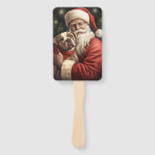 Amerikaans Staffordshire met Kerstmis Handwaaier (Voorkant)