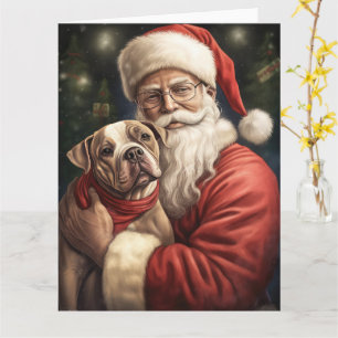 Amerikaans Staffordshire met Kerstmis Kaart