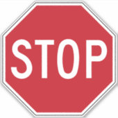 Amerikaans stopteken sticker (Voorkant)