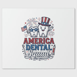 Amerikaans Tandarts Team Patriottische Tand Vector Cadeaupapier