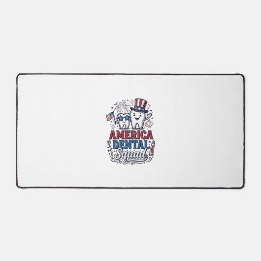 Amerikaans tandartsenteam patriottische tand vecto bureaumat (Voorkant)