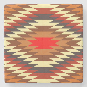 amerikaans traditioneel etnisch kostumotief stenen onderzetter