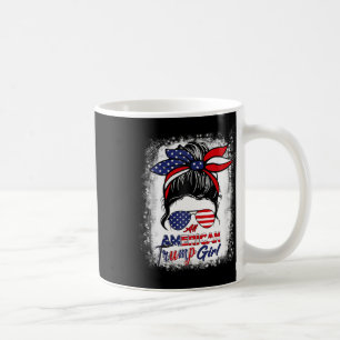 Amerikaans Trump Meisje 4 juli Messy Bun Pro Trum Koffiemok