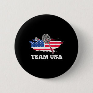 Amerikaans Usa Team Shuttle Racket Badminton Spele Ronde Button 5,7 Cm