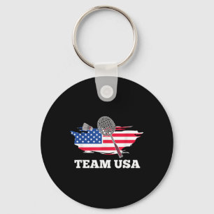 Amerikaans Usa Team Shuttle Racket Badminton Spele Sleutelhanger