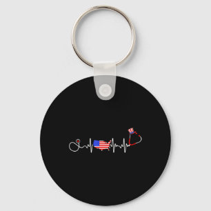 Amerikaans verpleegster, 4 juli, Amerikaanse vlag Sleutelhanger