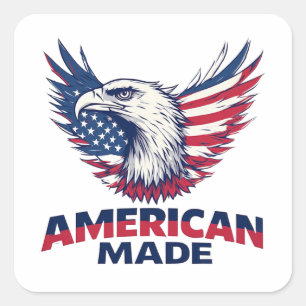Amerikaans Vervaardigde Amerikaanse Vlag Patriotti Vierkante Sticker