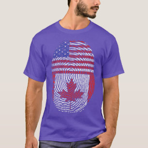 Amerikaans vingerafdruk Canadees maaple Leaf Cana T-shirt